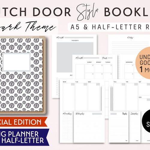 Dutch Door Style A5 and HALF-LETTER Size Monthly-weekly-daily | Etsy
