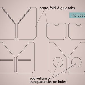 Standard Size Traveler's Notebook Pockets – Die Cutting Files (7 ...