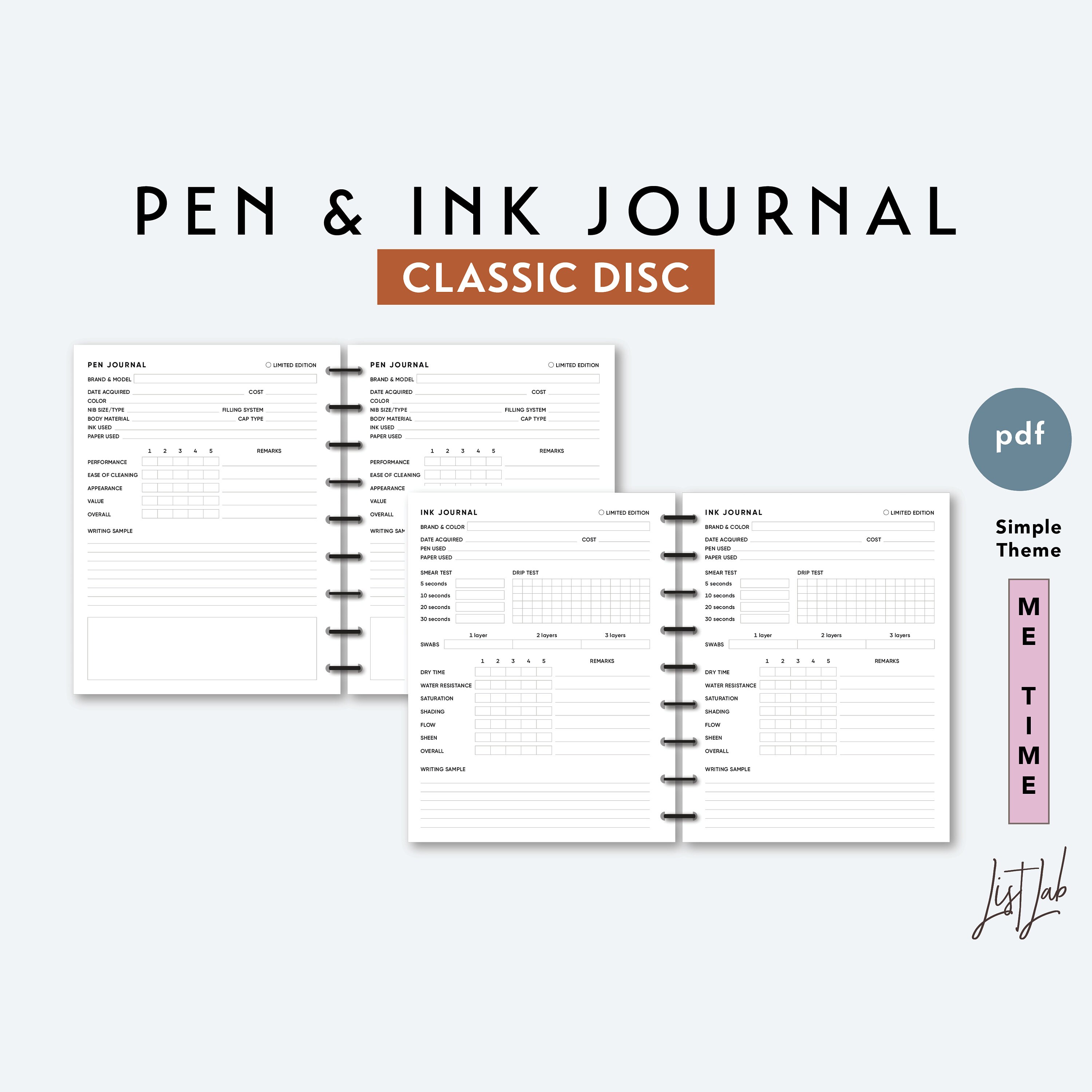 CLASSIC DISCBOUND Pen and Ink Journal Set Printable Ring - Etsy