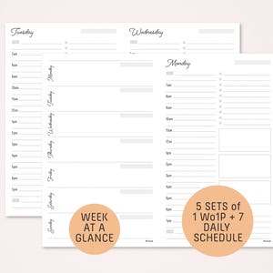 CAHIER Size Monthly-Weekly-Daily Schedule TN Printable Booklet Insert fits Traveler's Notebook CAHIER Size image 3