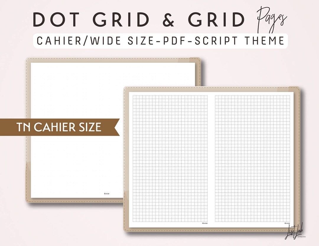 CAHIER SIZE TN Dot Grid and Grid - Printable Traveler's Notebook Insert ...