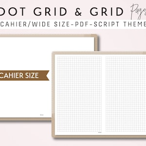 CAHIER SIZE TN Dot Grid and Grid - Printable Traveler&#39;s Notebook Insert - Script Theme