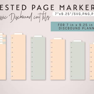 CLASSIC Disc 5 Nested Page Markers | Discbound Planner Die Cutting File Set | Cutting Templates | svg, png, pdf | diy planner