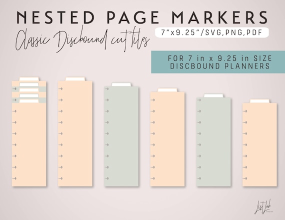 CLASSIC Disc 5 Nested Page Markers Discbound Planner Die Cutting