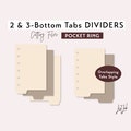 POCKET Ring 2 & 3 BOTTOM Tab Dividers - Overlapping Tabs - Die Cutting Files Set  | Ring Planner Cutting Template |  svg, png, pdf, diy product logo