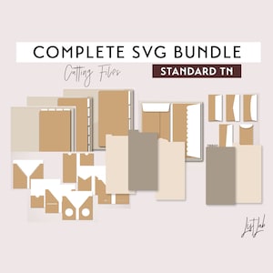 Standard TN COMPLETE SVG Cut Files Bundle – Traveler&#39;s Notebook Die Cutting Files Set - svg, png, pdf