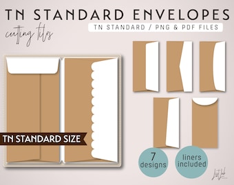 TN Standard Envelopes - SVG Die Cutting Files (7 Designs) for Traveler's Notebook - svg, png | diy planner