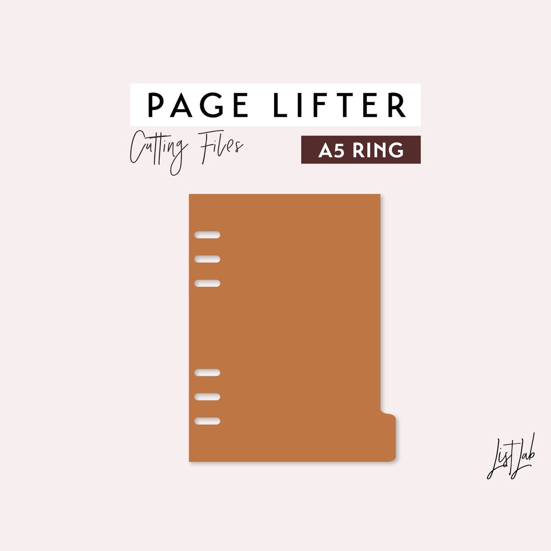 A5 RING PAGE LIFTER Die Cutting File Svg, Png, Pdf Diy Planner Etsy