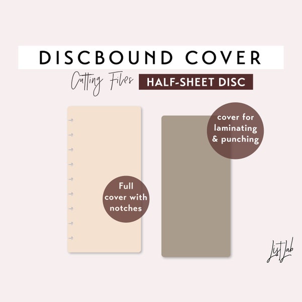 Half-Sheet / Skinny Classic Discbound Planner Cover – Die Cutting Files Set | diy planner