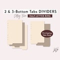 Half-Letter Ring size 2 and 3 BOTTOM Tab Dividers - Overlapping Tabs Style \u2013 Die Cutting Files Set | diy planner product logo