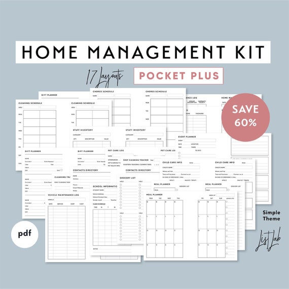 Pocket Ring CHECK REGISTER Printable Insert Set – ListLab