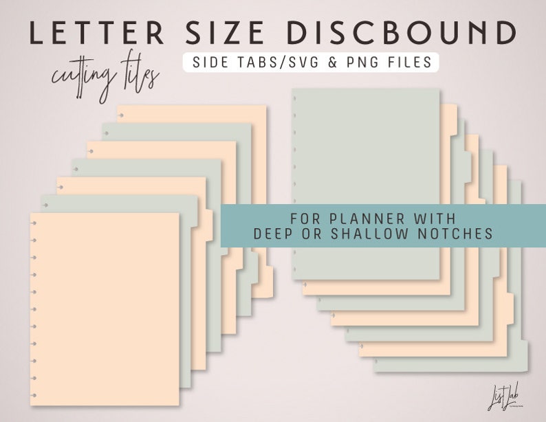 Letter Size Discbound Planner Divider Pages Die Cutting Files Etsy