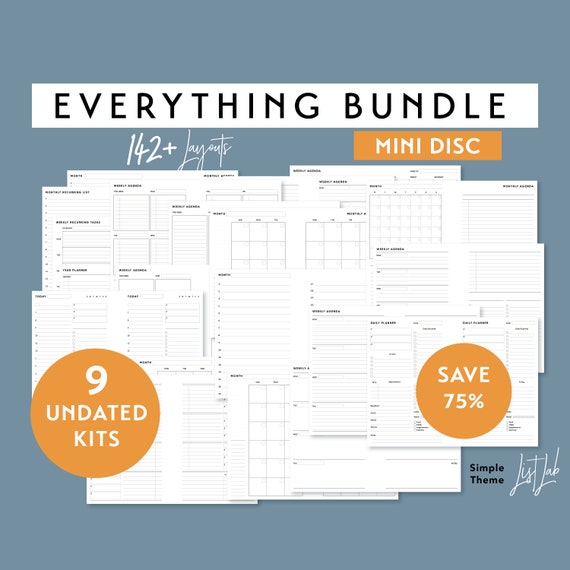 Half Letter Discbound  Undated Planner Inserts – The Collected Planner