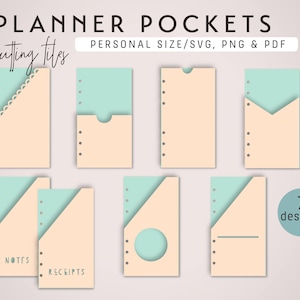 PLANNER POCKETS Personal Size – Die Cutting Files (7 Designs) - svg, png, pdf | diy planner