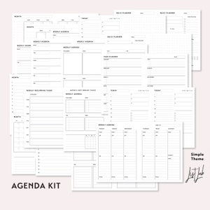 EVERYTHING BUNDLE for Passport size Traveler's Notebook - Printable UNDATED Set - Simple Theme image 5