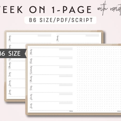 B6 TN Daily Schedule With Variation Printable Traveler's - Etsy