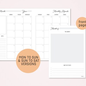 B6 Size Monthly-weekly-daily Dot Grid TN Printable Booklet Insert - Etsy UK