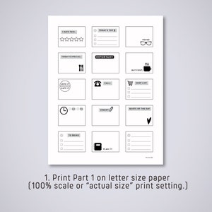 MINI STICKY Notes Printable PDF fits 1.5in by 2in Notepads image 2