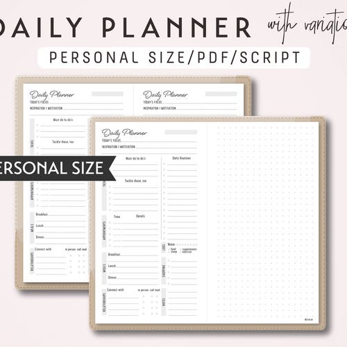 Personal Size Planner Essentials Etsy