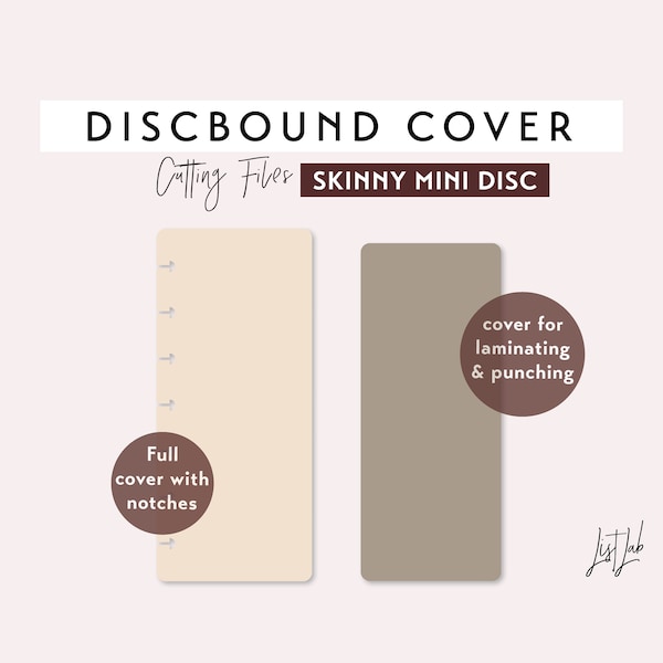 SKINNY MINI Disc Planer Cover | Discbound Planer Schnitt Dateien Vorlagen Set - svg, png, pdf | DIY Planer