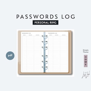 Printable Travelers Notebook Insert Password Book Printable 