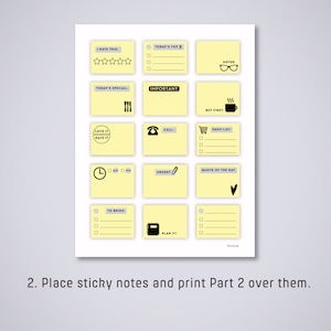 MINI STICKY Notes Printable PDF fits 1.5in by 2in Notepads image 3