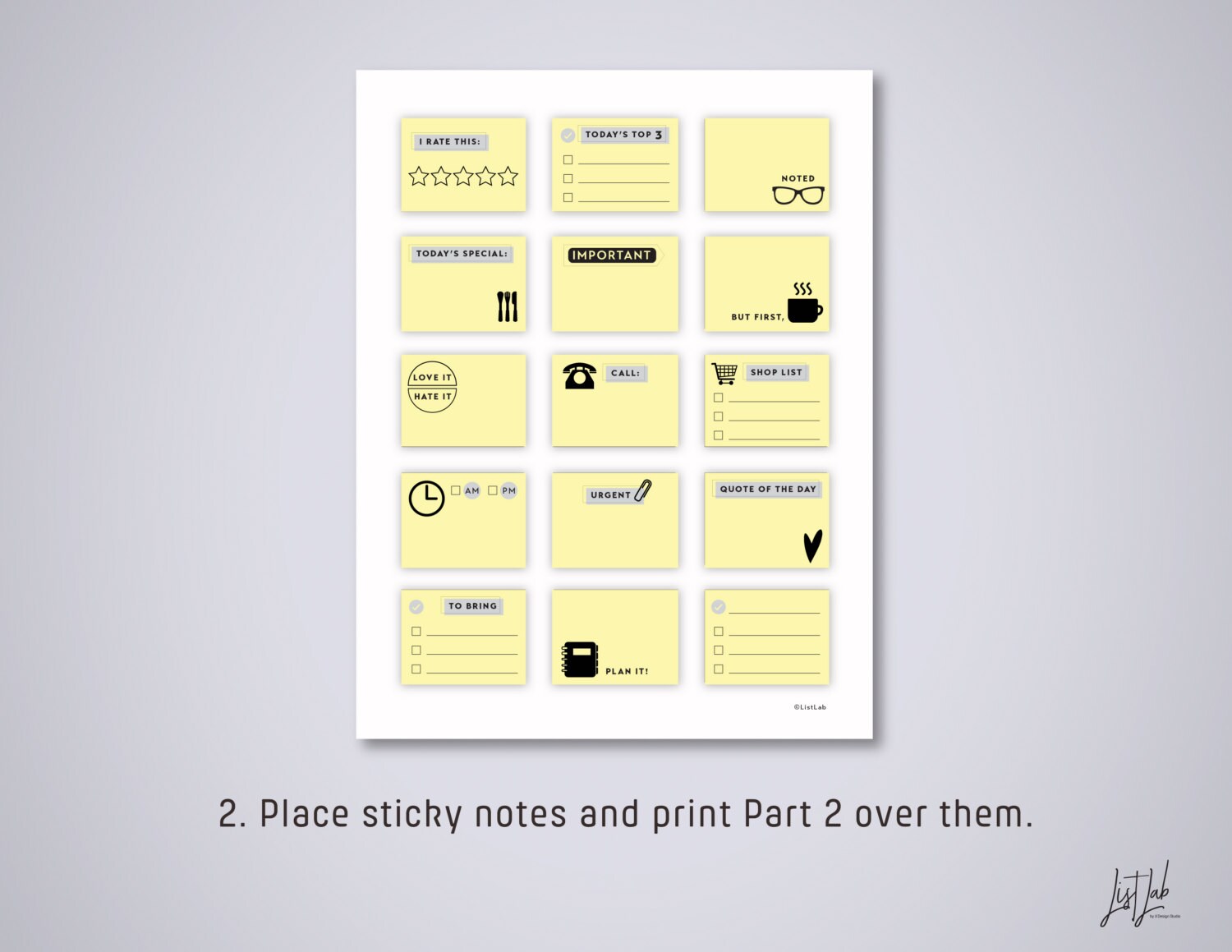 Mini sticky notes pdf imprimible se adapta a blocs de notas etsy m xico