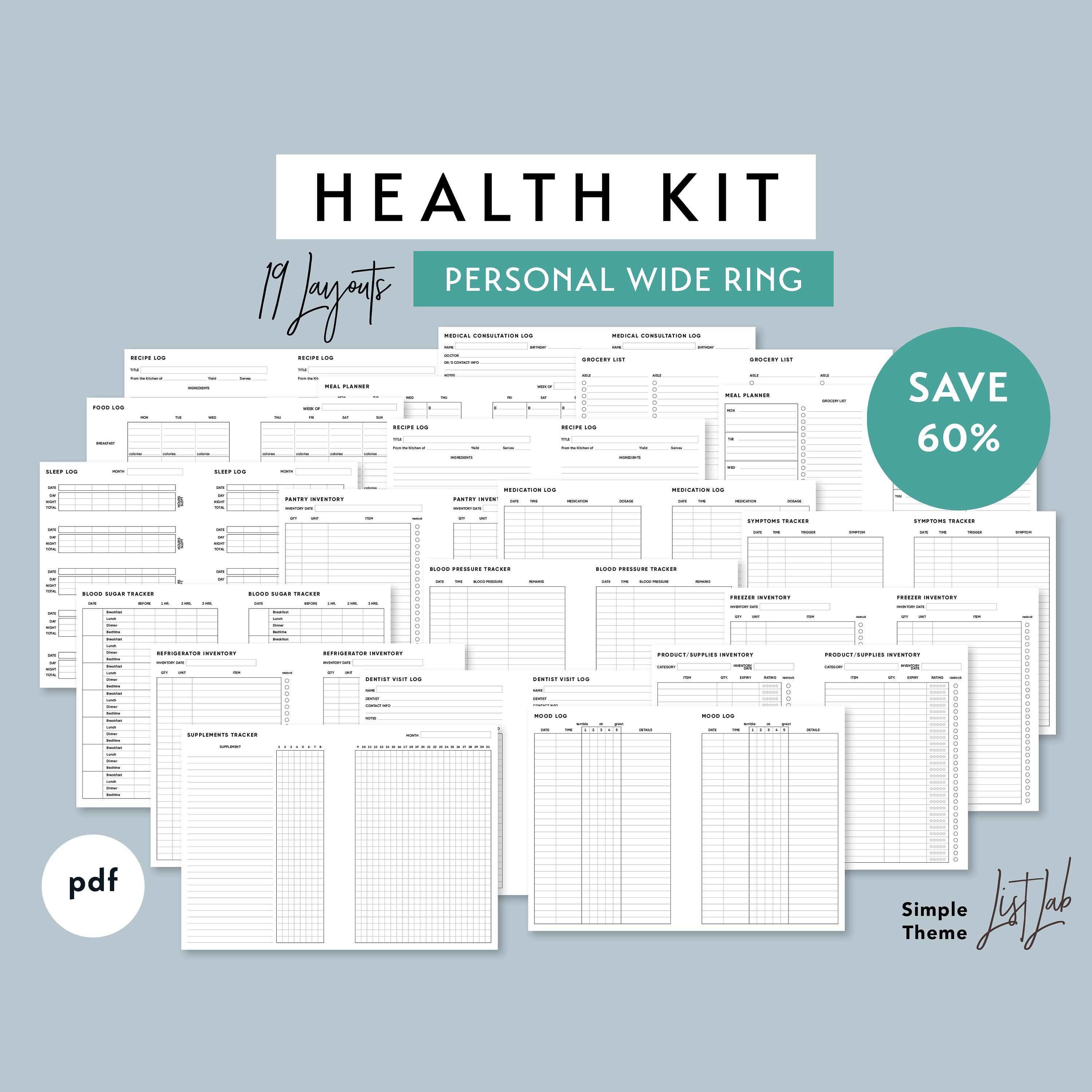 Calendars & Planners 19 layouts Printable Inserts Set for Traveler's ...