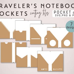 Pochettes pour carnet de voyage SVG au format de poche – Fichiers de découpe (7 modèles) | planificateur de bricolage