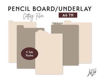 A6 TN Pencil Board | Traveler's Notebook Underlay – Die Cutting Files Set | diy planner