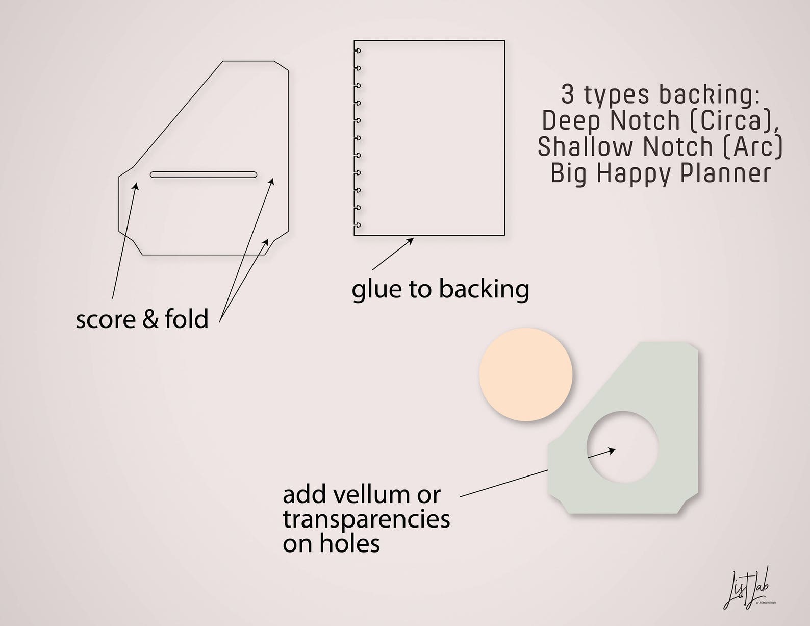 Letter Size Discbound PLANNER POCKETS Die Cutting Files Set Etsy