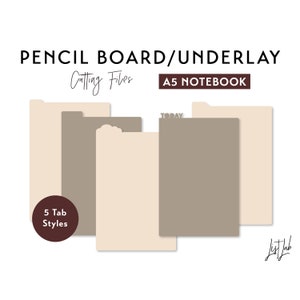 A5 Notebook Pencil Board Underlay – Die Cutting Files Set | diy planner