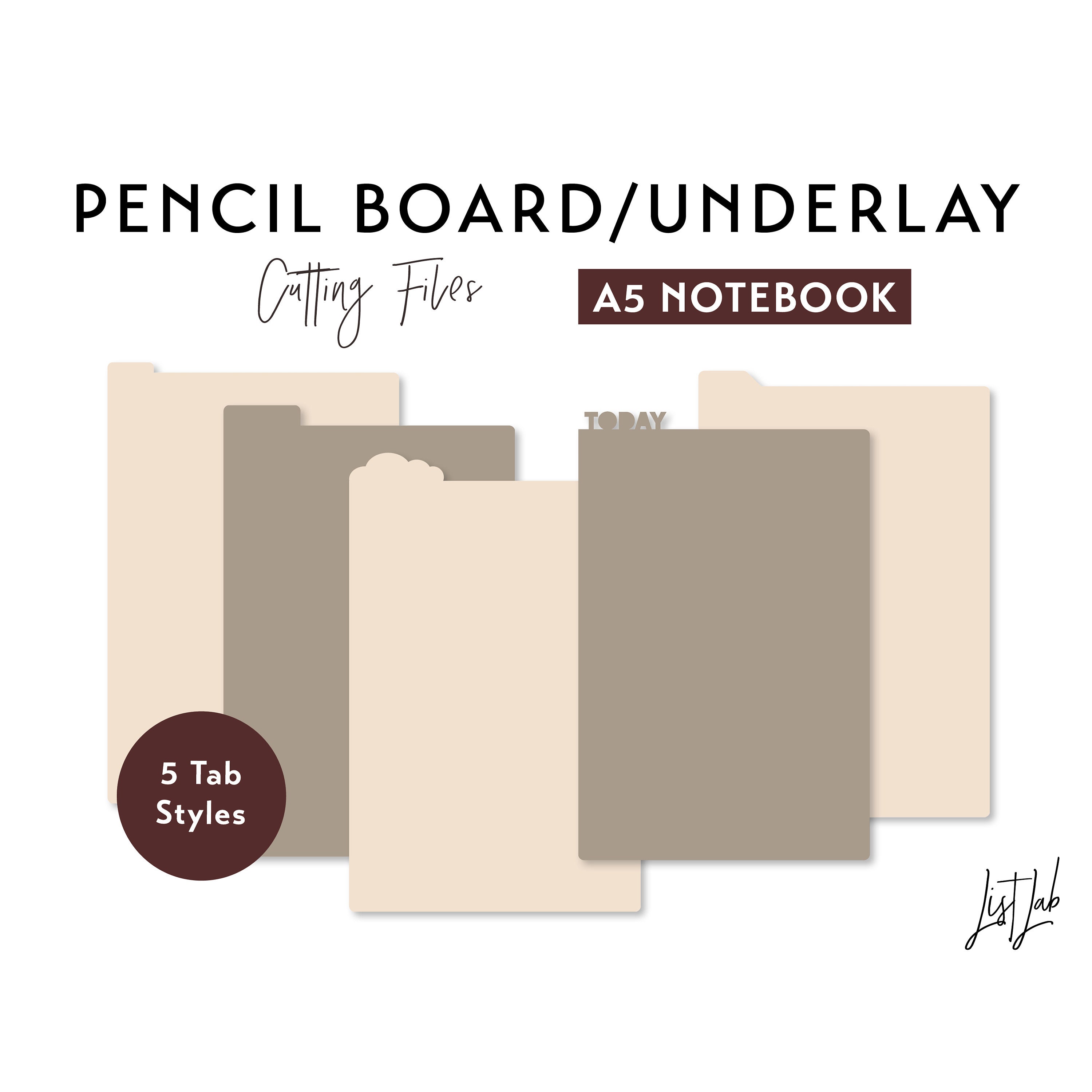 B6 Notebook Pencil Board Underlay Cutting Files Set – ListLab