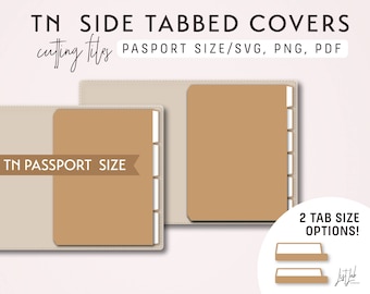 TN Passport Size SIDE Tabbed Covers Kit – Die Cutting Files - svg, png, pdf | diy planner