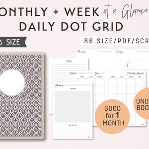 B6 Size Monthly-Weekly-Daily Dot Grid TN Printable Booklet Insert