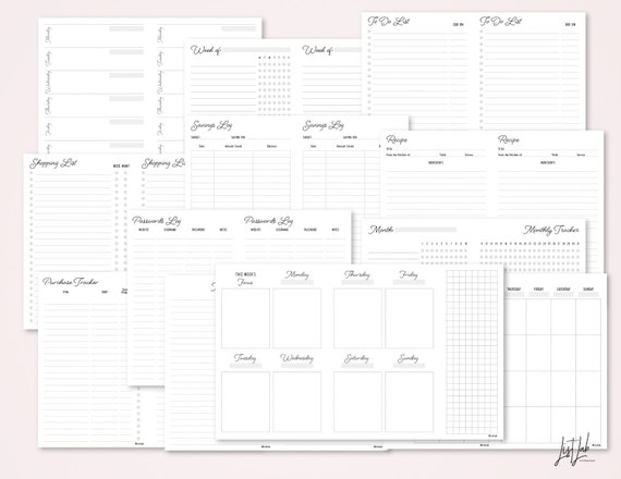 Pocket Ring CHECK REGISTER Printable Insert Set – ListLab