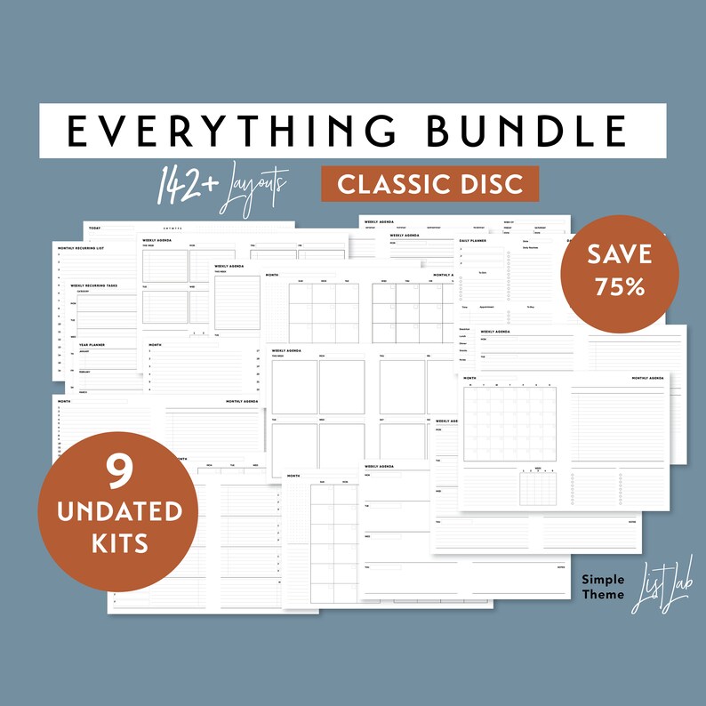 EVERYTHING BUNDLE For Classic Disc Bound Planners Printable Etsy