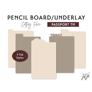 Passport TN Pencil Board | Traveler&#39;s Notebook Underlay – Die Cutting Files Set | diy planner