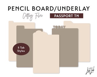 Passport TN Pencil Board | Traveler's Notebook Underlay – Die Cutting Files Set | diy planner