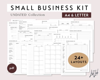 A4 and Letter Size SMALL BUSINESS KIT  | Printable Ring Planner Inserts Set | pdf | Minimalist Planner | 24+ layouts | Business Planner