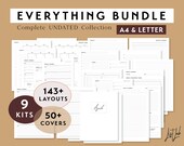 EVERYTHING BUNDLE A4 and Letter size Planners - Printable UNDATED Planner Insert Set - Simple Theme | Complete Printable Bundle Collection