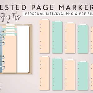 PERSONAL Ring Nested Page Markers | Ring Planner Die Cutting Files Set | Cutting Template svg, png, pdf | diy planner