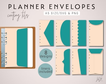 A5 PLANNER ENVELOPES Cutting Files – Die Cutting Files Set (8 Designs) -  svg and png | diy planner