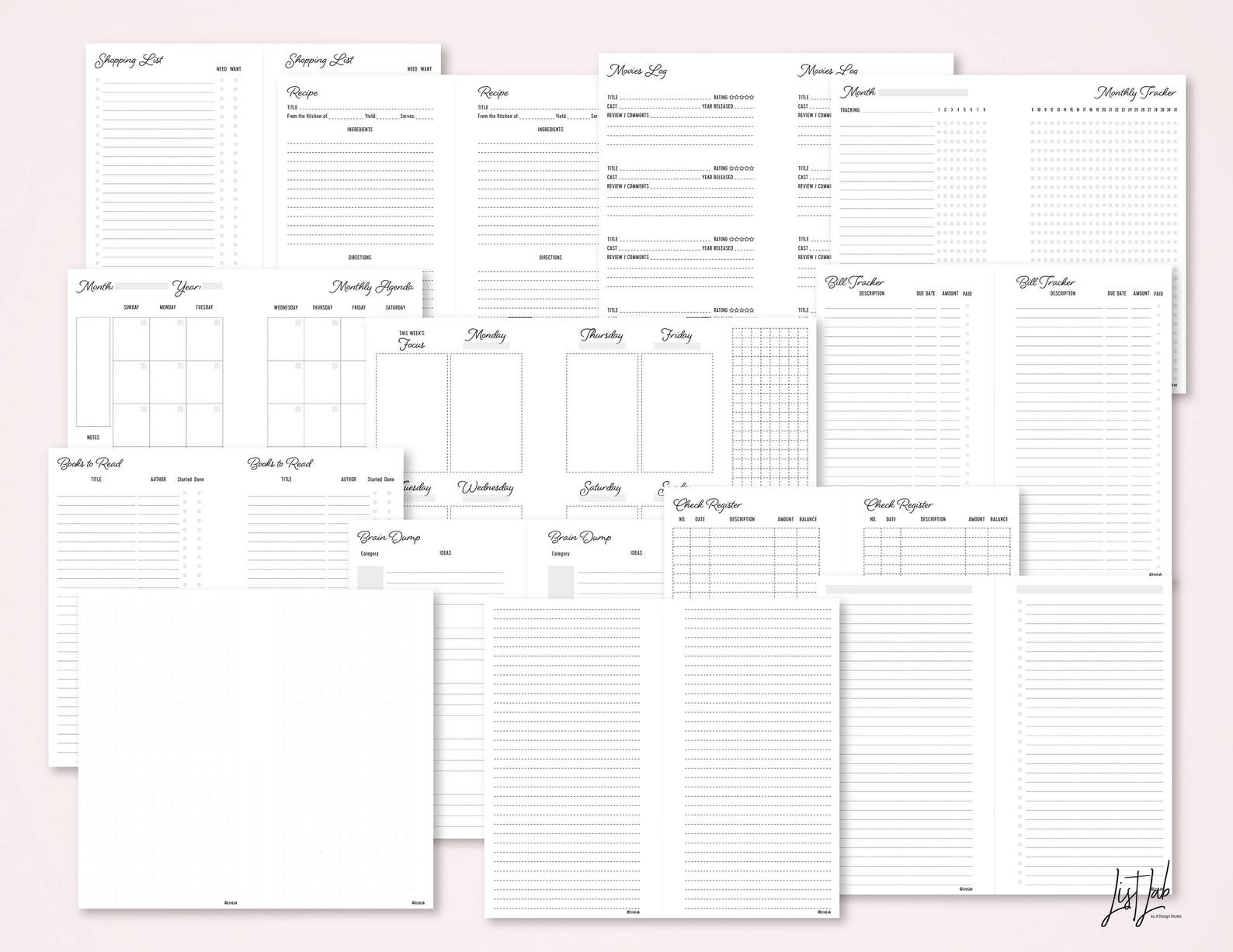 PERSONAL Size COMPLETE Inserts Bundle for Ring Planner Etsy