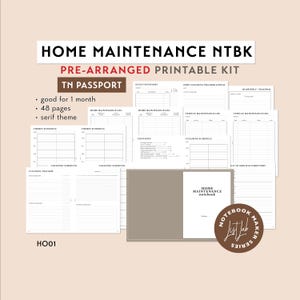 Puede incluir: Un kit de cuaderno de mantenimiento del hogar imprimible con 48 páginas. El kit incluye una variedad de registros y horarios para realizar un seguimiento del mantenimiento del hogar, la limpieza, el mantenimiento del vehículo y más. El kit está diseñado para ayudarte a mantenerte organizado y al tanto de tus tareas de mantenimiento del hogar. El kit está preorganizado y viene con un pasaporte TN.