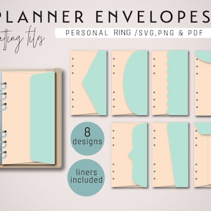 PLANNER ENVELOPES Personal - SVG Die Cutting Files (8 Designs) - svg, png, pdf | diy planner