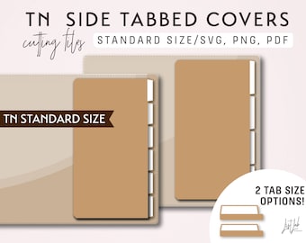 TN Standard Size SIDE Tabbed Covers Kit – Die Cutting Files - svg, png, pdf | diy planner