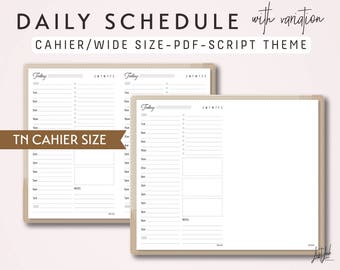 A6 TN Daily Schedule With Variation Printable Traveler's | Etsy