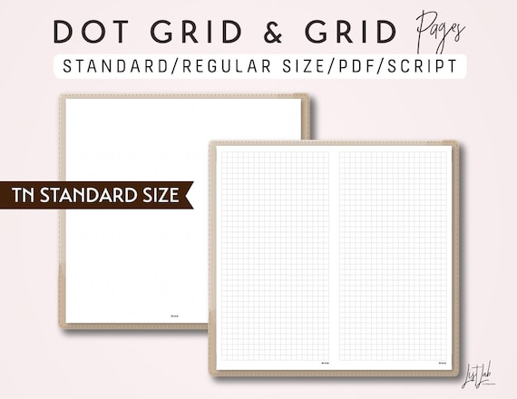 STANDARD SIZE TN Dot Grid and Grid Printable Traveler's - Etsy