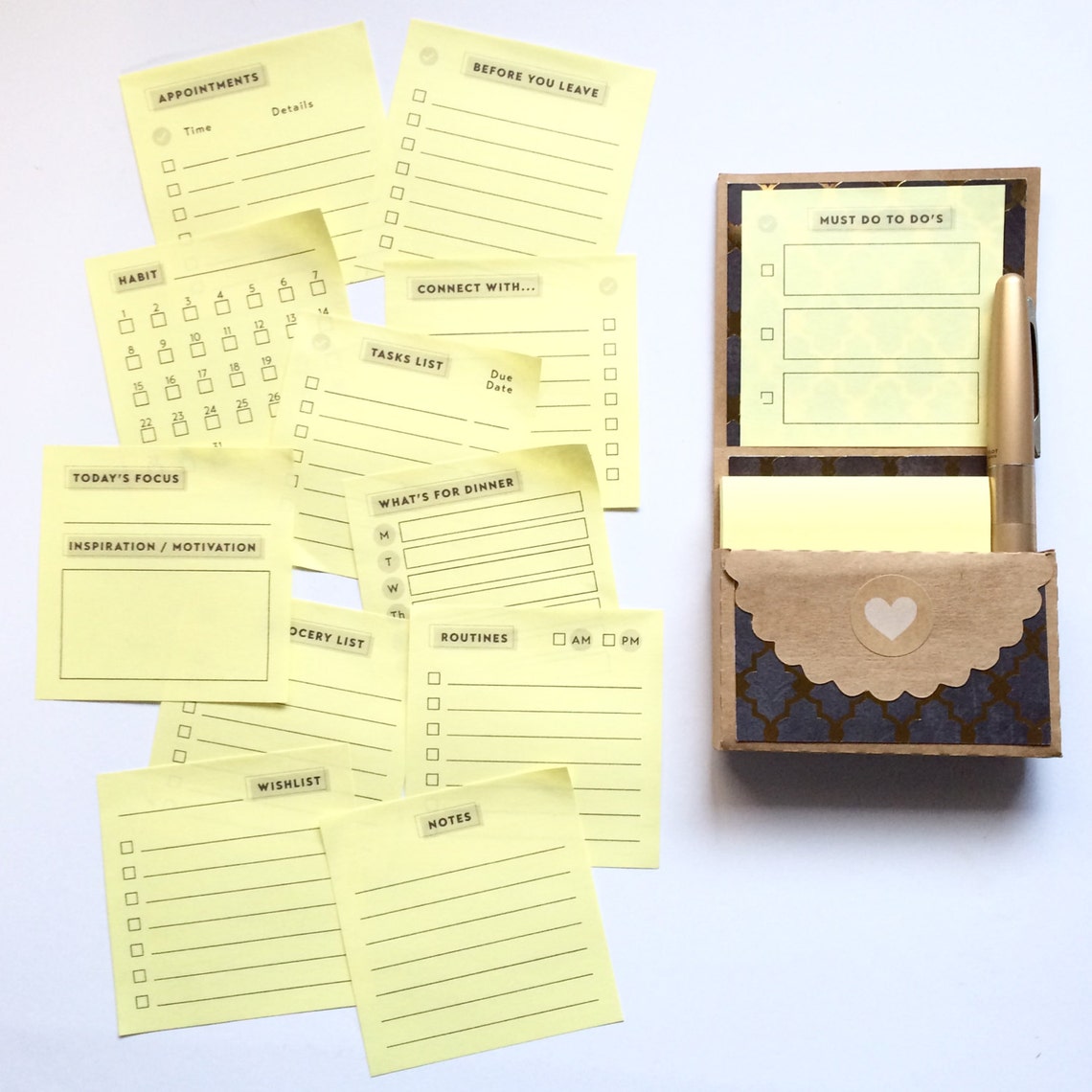 STICKY NOTES Printable PDF Fits 3in by 3in Notepads Etsy